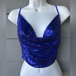 Hera Collection Blue Sequin Top
